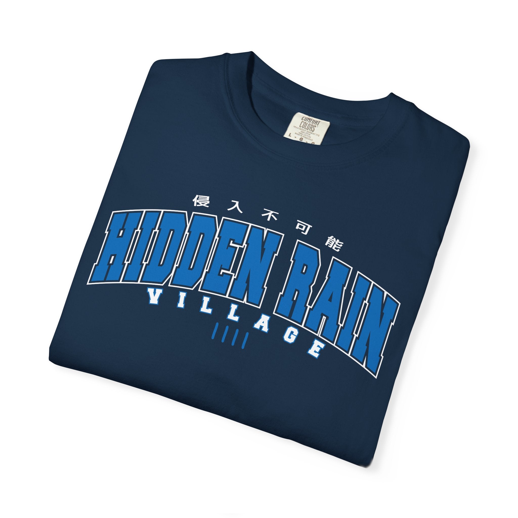Hidden Rain Village | Naruto Inspired Collegiate Shirt | Unisex Garment-Dyed T-shirt