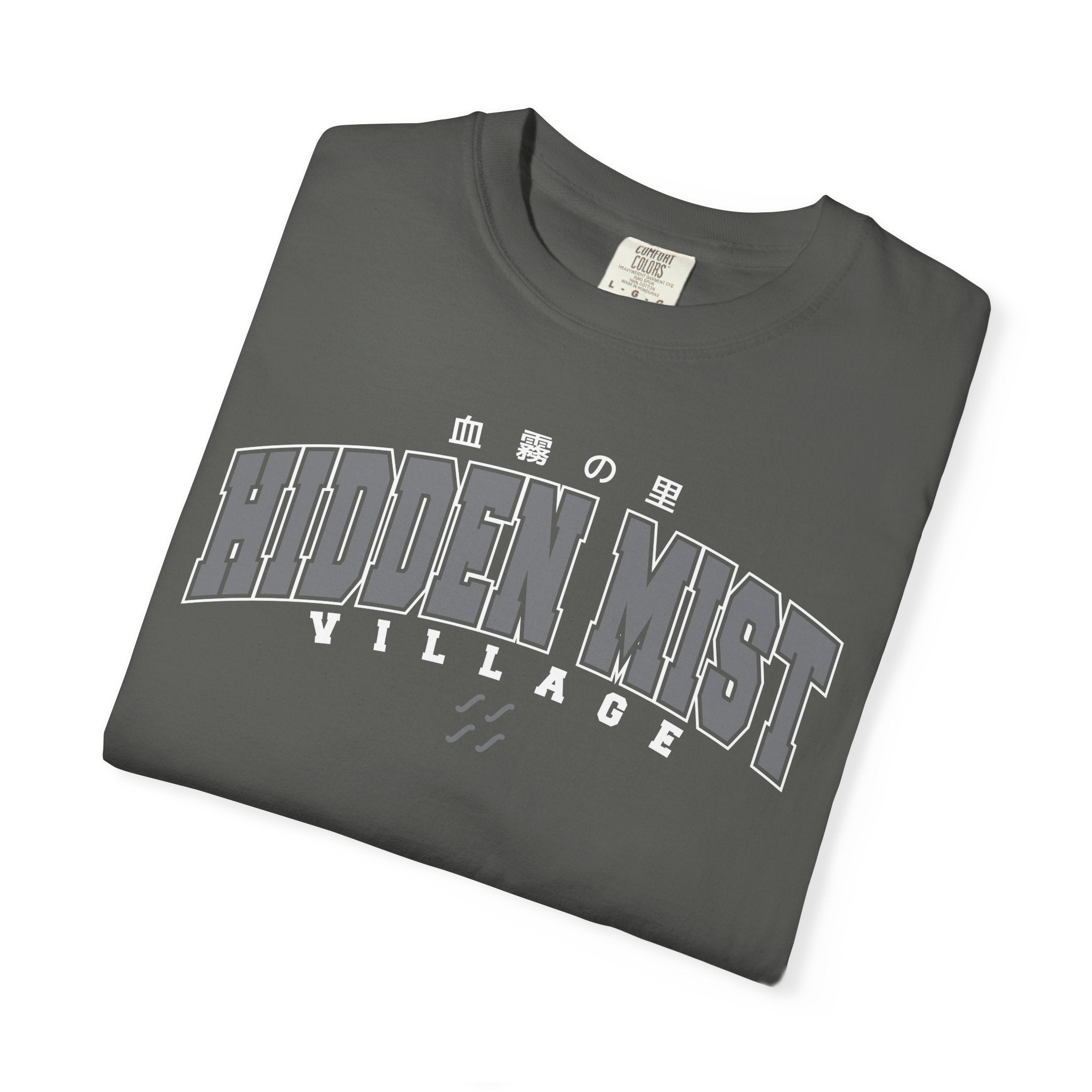 Hidden Mist Village | Naruto Inspired Collegiate Shirt | Unisex Garment-Dyed T-shirt