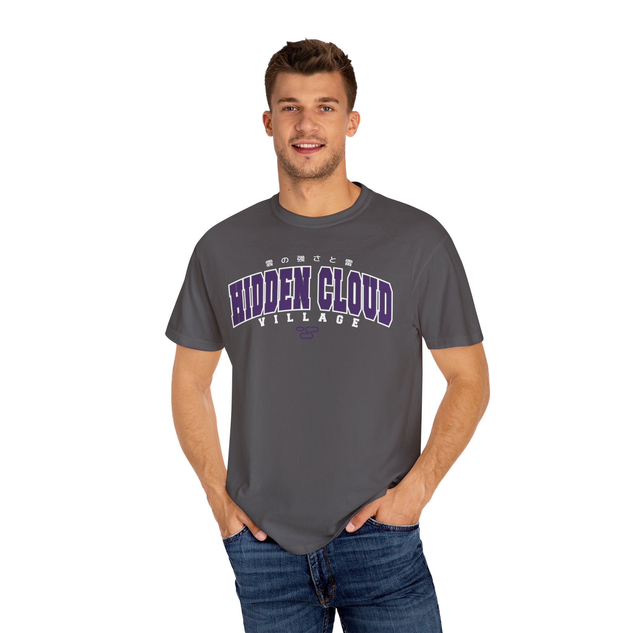 Hidden Cloud Village | Naruto Inspired Collegiate Shirt | Unisex Garment-Dyed T-shirt