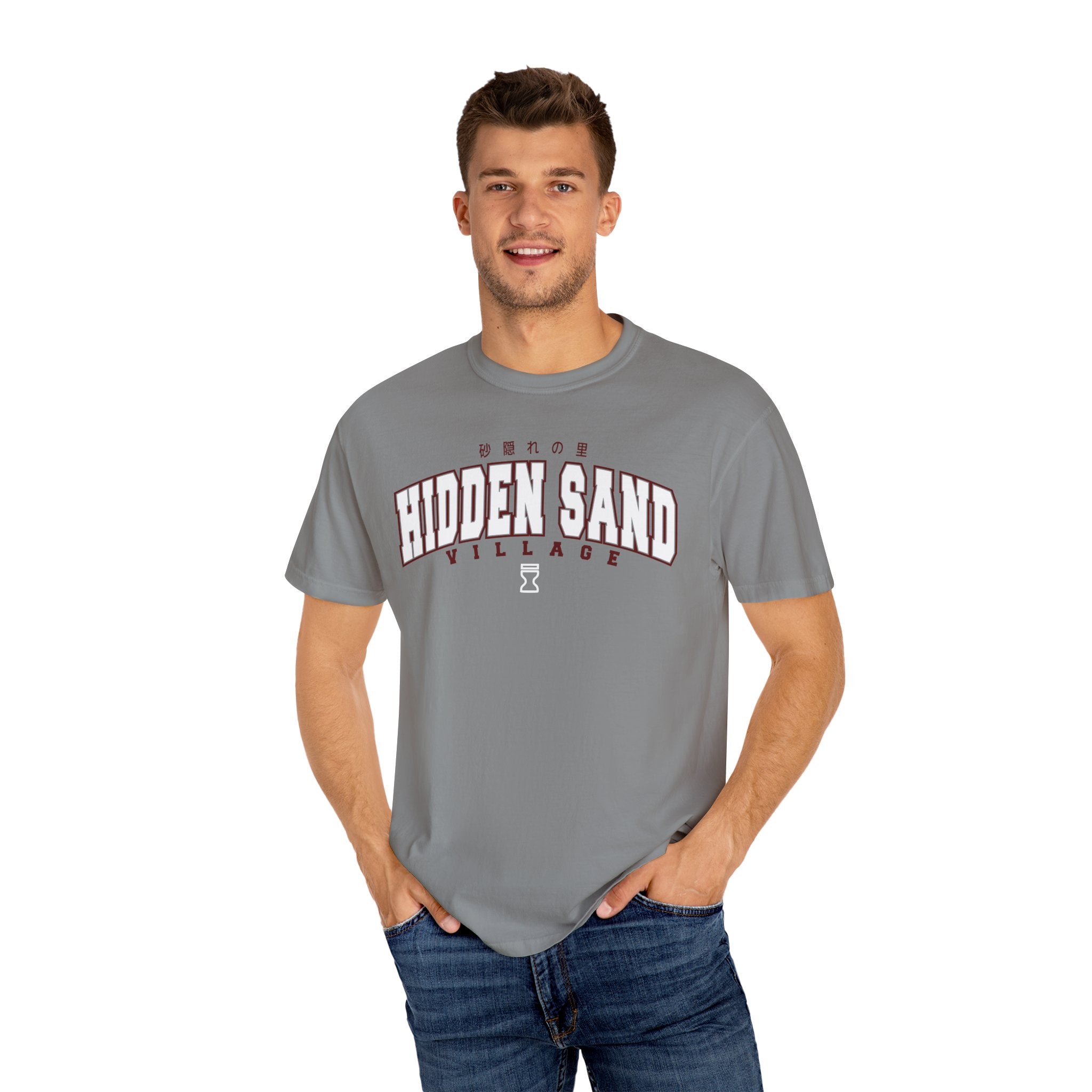 Hidden Sand Village | Naruto Inspired Collegiate Shirt | Unisex Garment-Dyed T-shirt