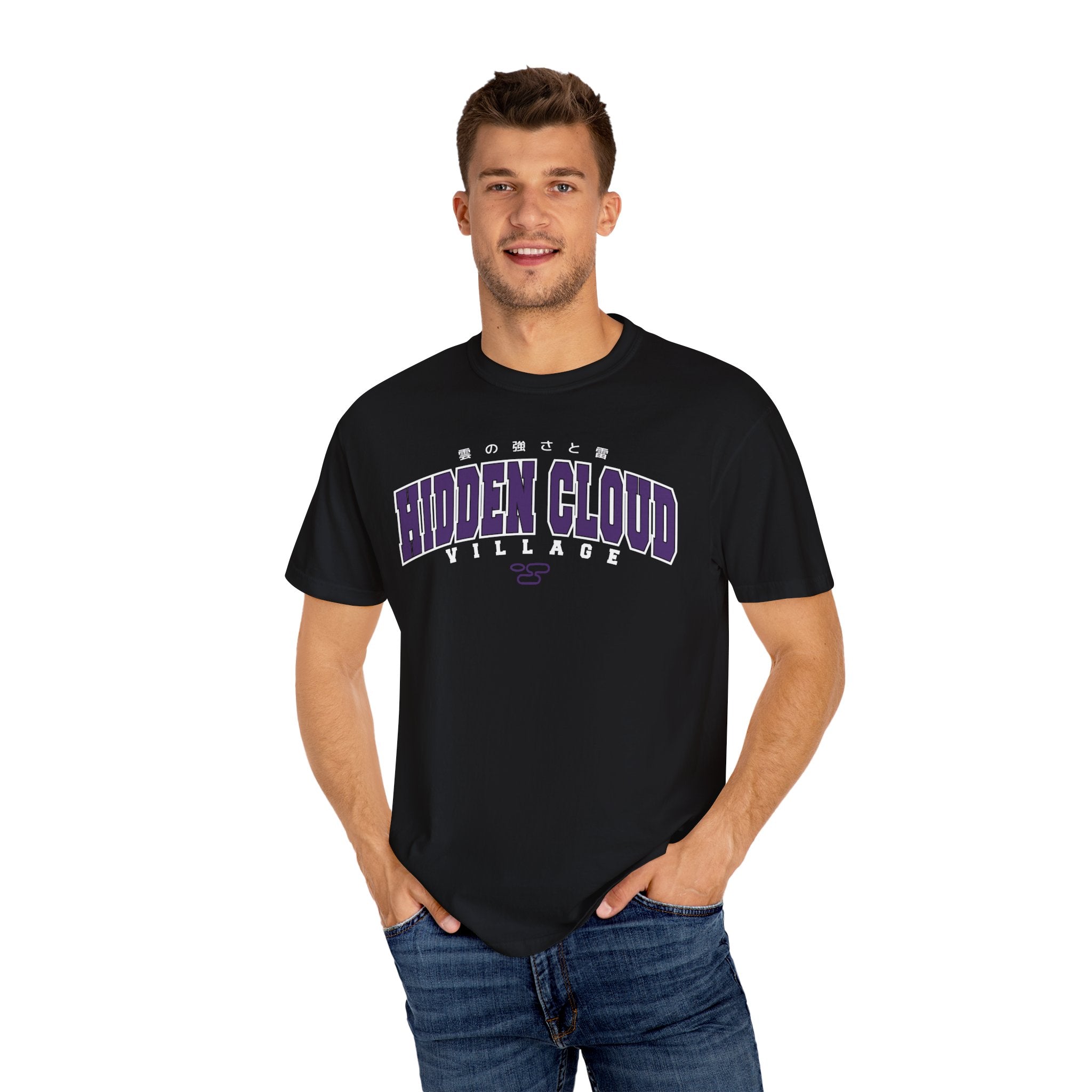 Hidden Cloud Village | Naruto Inspired Collegiate Shirt | Unisex Garment-Dyed T-shirt