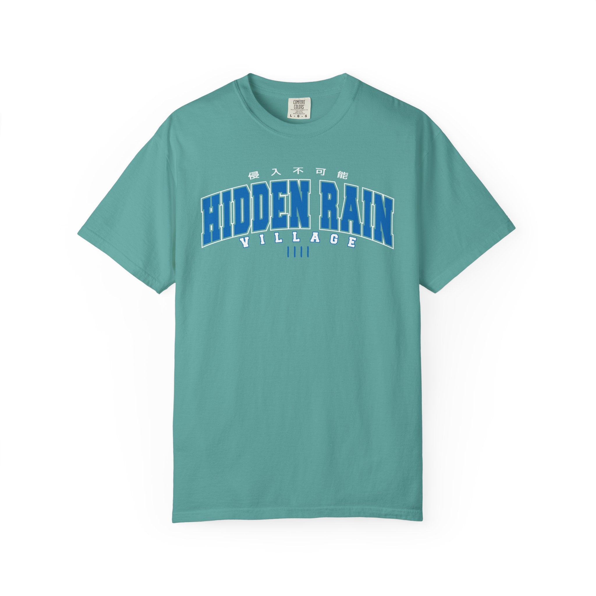 Hidden Rain Village | Naruto Inspired Collegiate Shirt | Unisex Garment-Dyed T-shirt