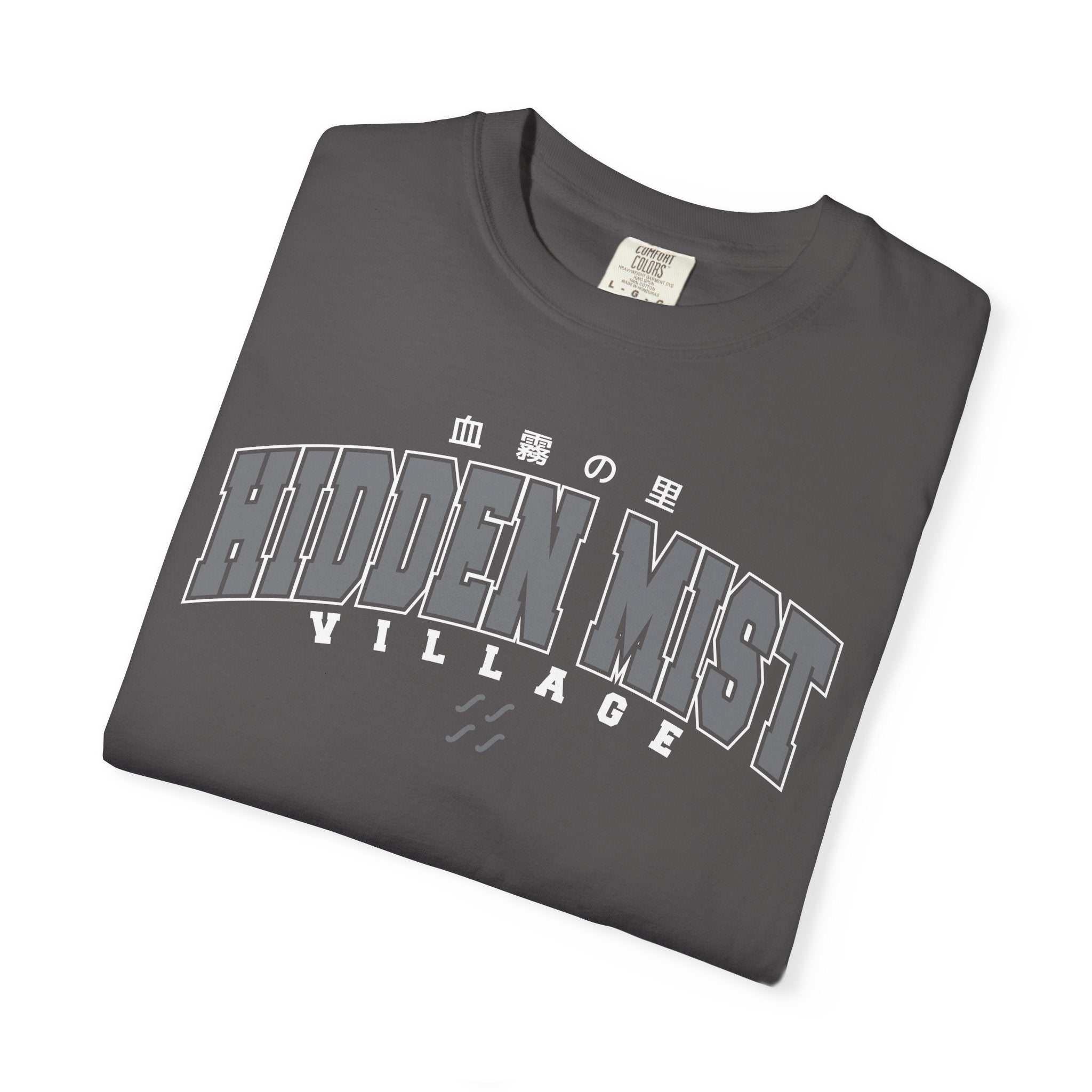 Hidden Mist Village | Naruto Inspired Collegiate Shirt | Unisex Garment-Dyed T-shirt