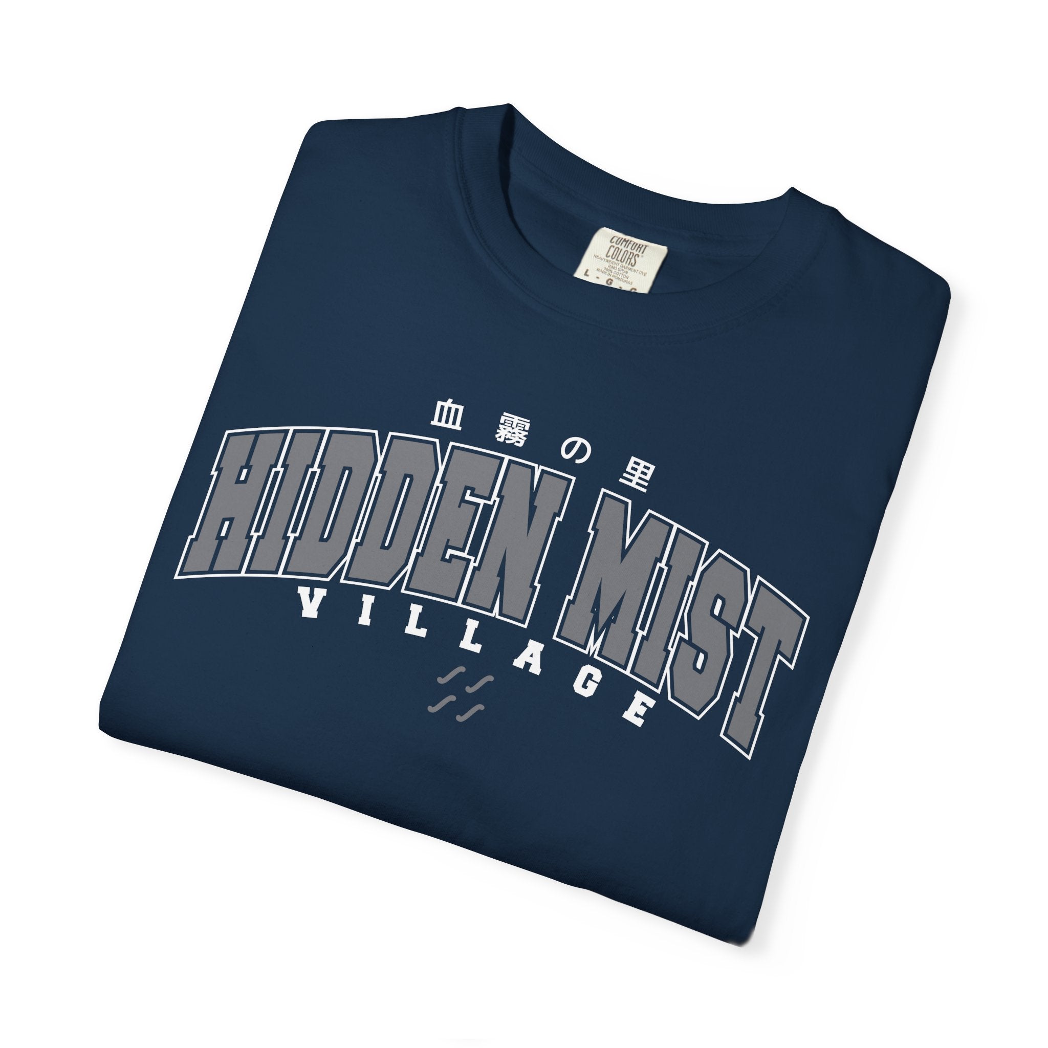 Hidden Mist Village | Naruto Inspired Collegiate Shirt | Unisex Garment-Dyed T-shirt