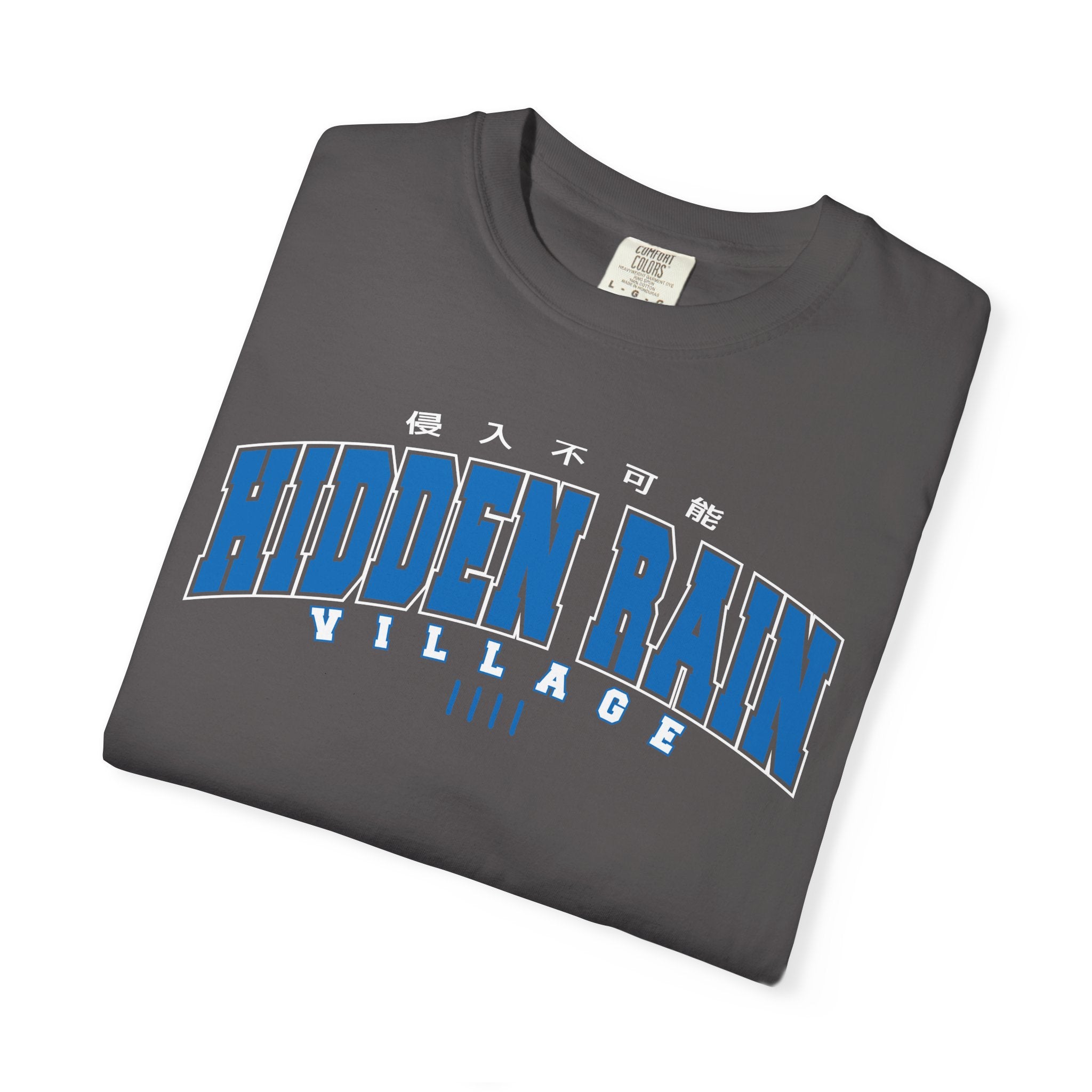 Hidden Rain Village | Naruto Inspired Collegiate Shirt | Unisex Garment-Dyed T-shirt