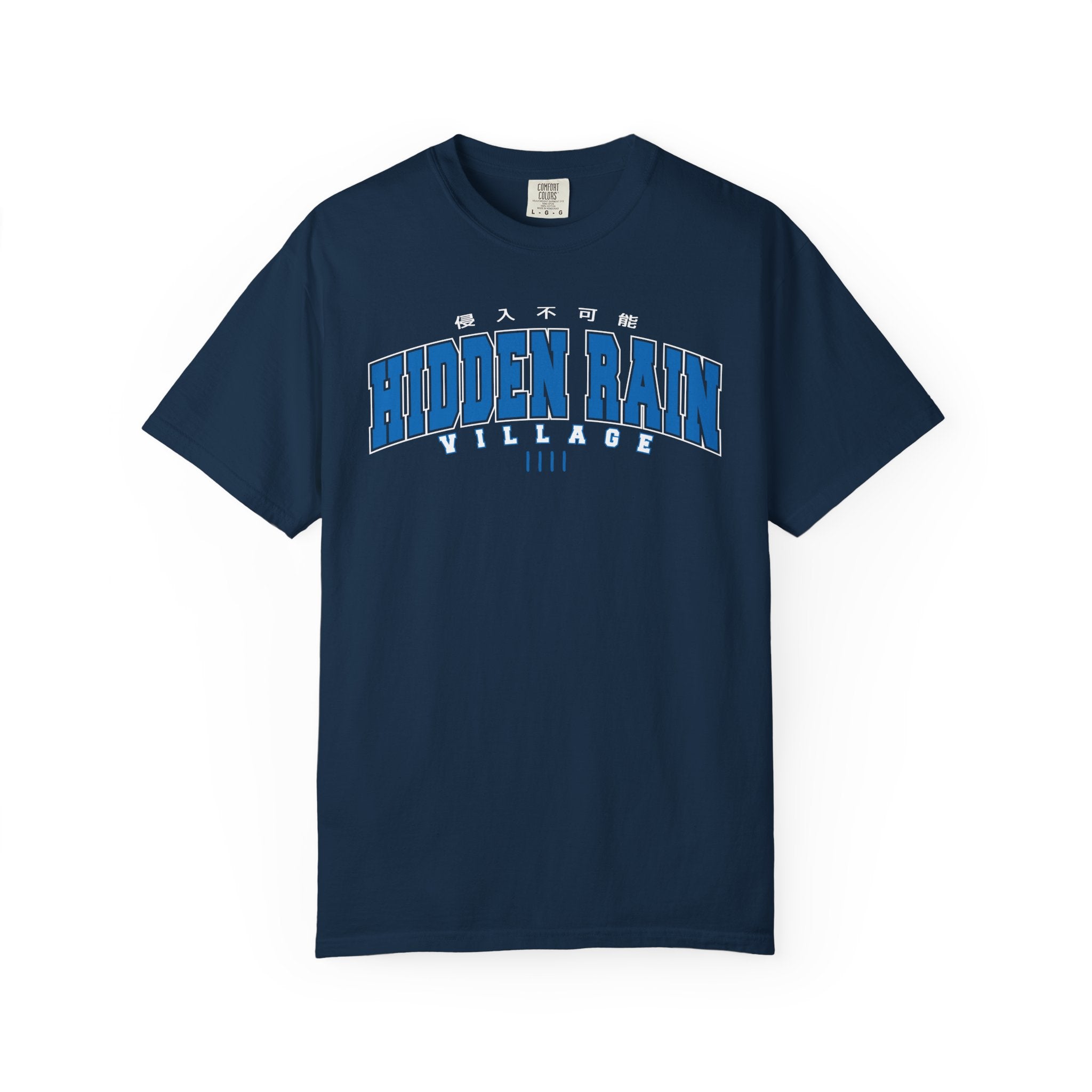 Hidden Rain Village | Naruto Inspired Collegiate Shirt | Unisex Garment-Dyed T-shirt