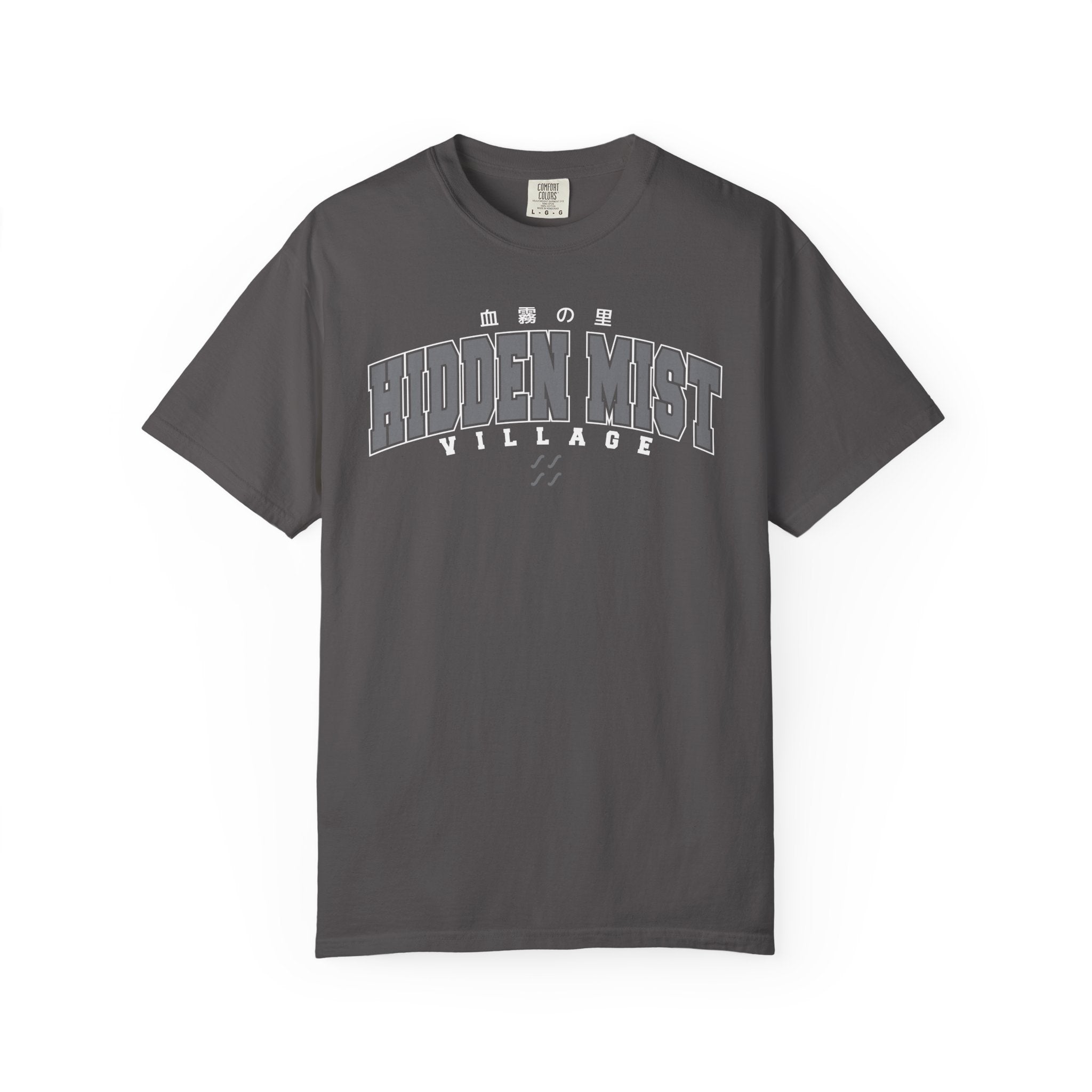 Hidden Mist Village | Naruto Inspired Collegiate Shirt | Unisex Garment-Dyed T-shirt