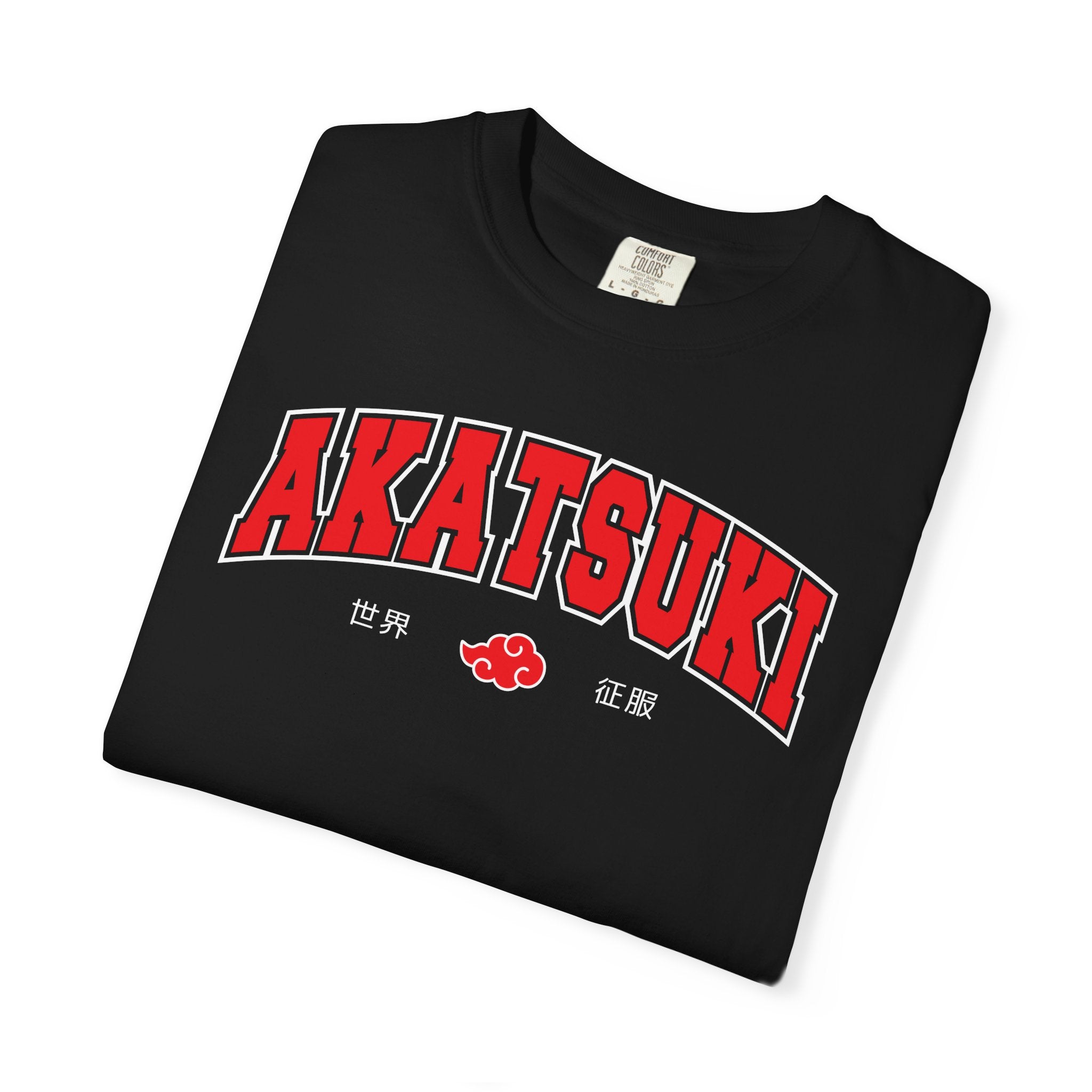 Akatsuki | Naruto Inspired Collegiate Shirt | Unisex Garment-Dyed T-shirt