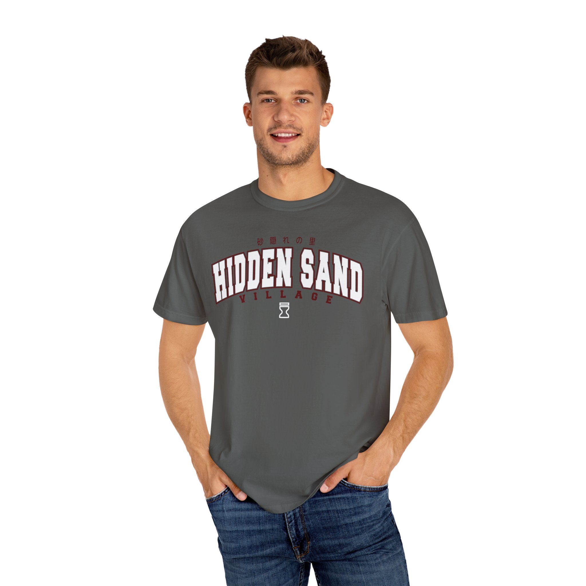Hidden Sand Village | Naruto Inspired Collegiate Shirt | Unisex Garment-Dyed T-shirt