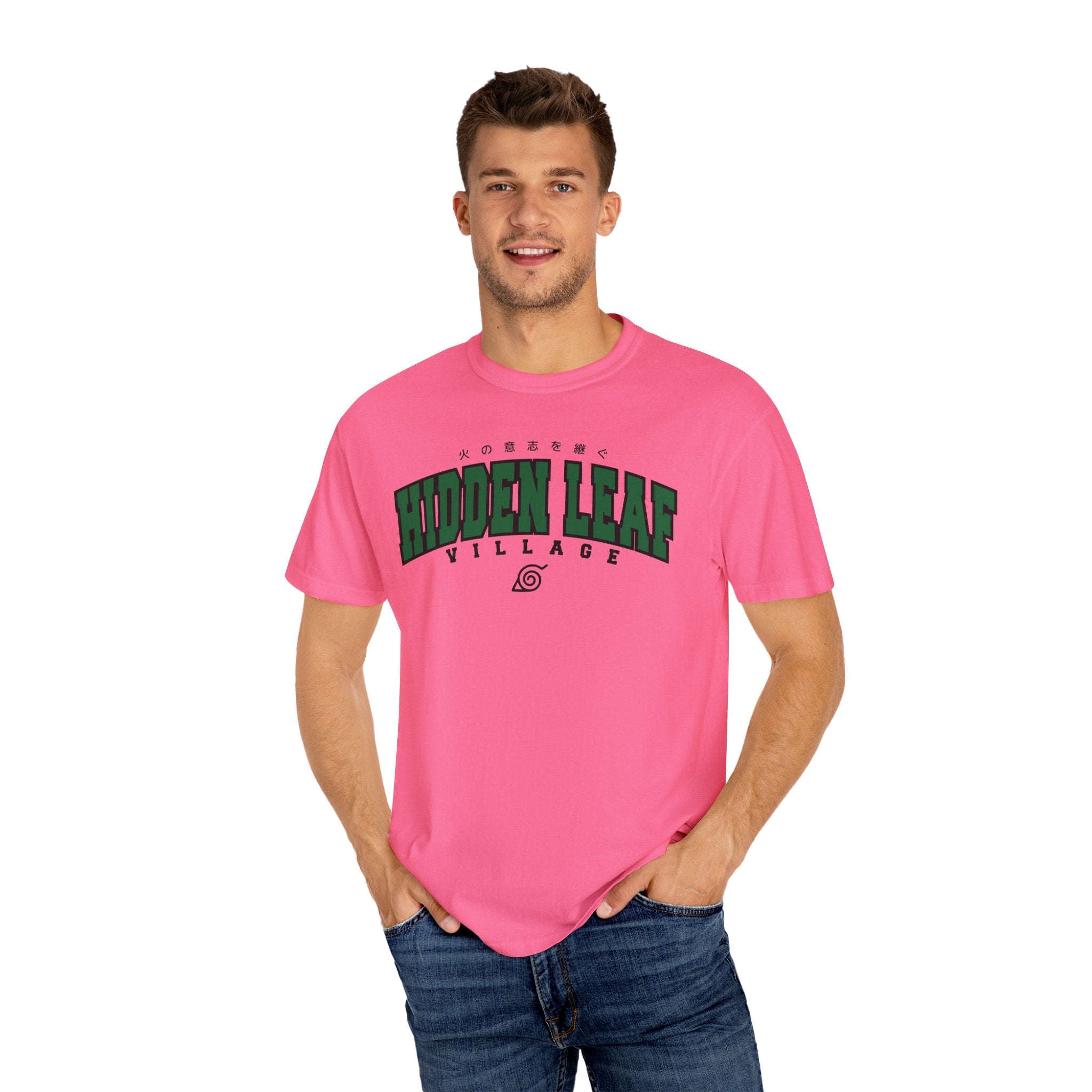 Hidden Leaf Village | Naruto Inspired Collegiate Shirt | Unisex Garment-Dyed T-shirt
