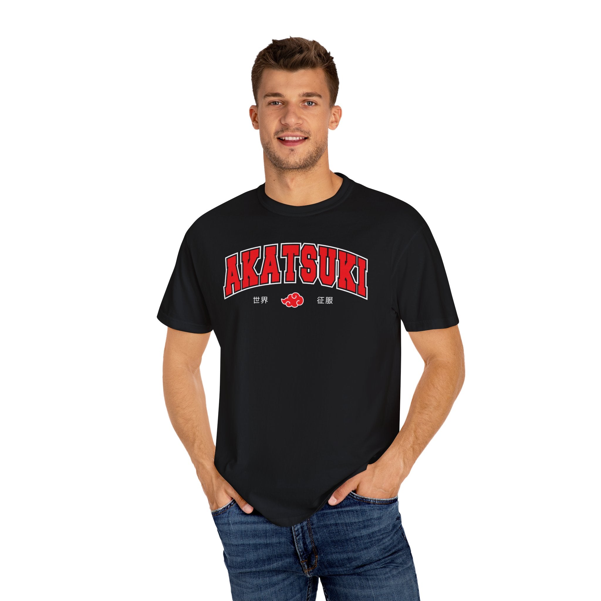 Akatsuki | Naruto Inspired Collegiate Shirt | Unisex Garment-Dyed T-shirt