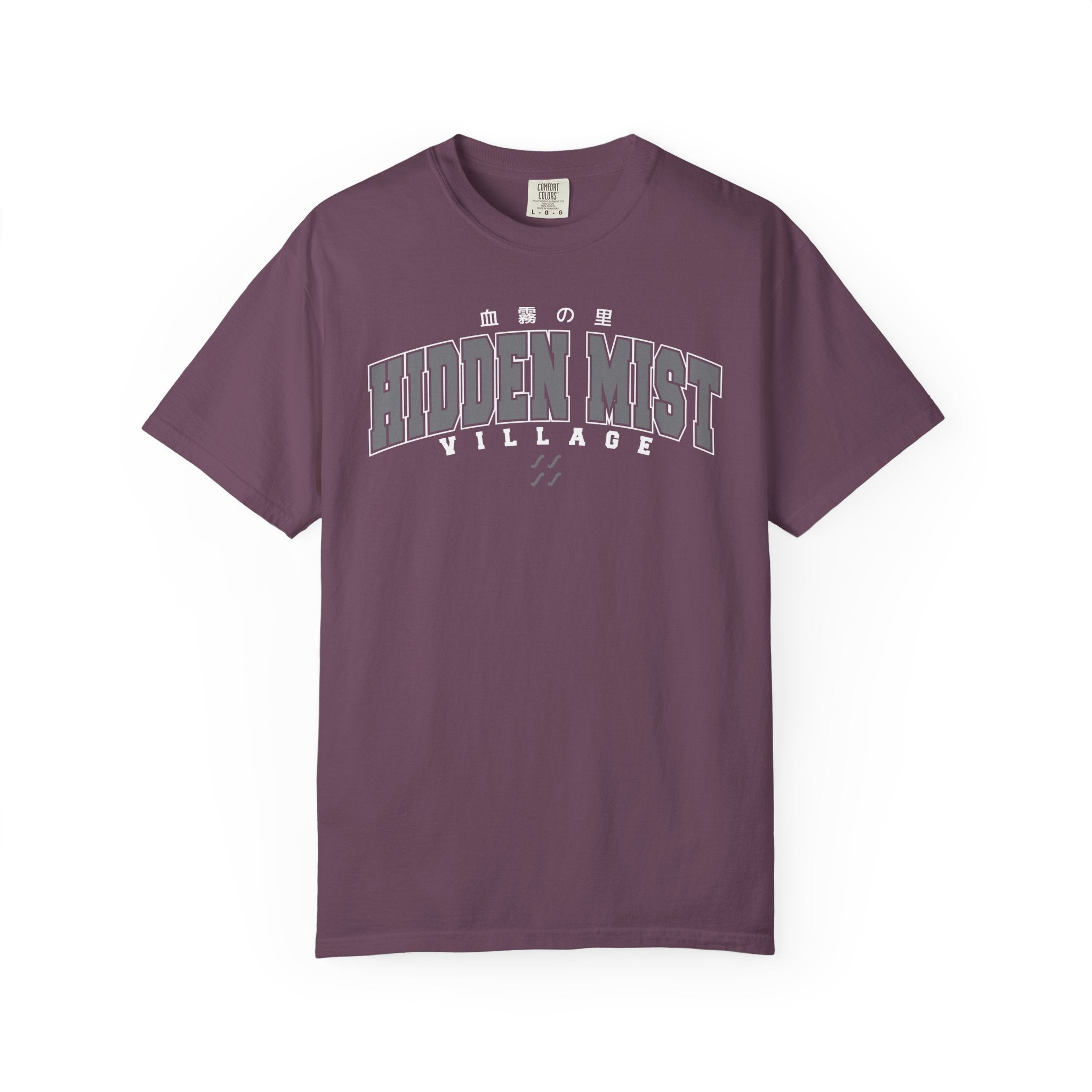 Hidden Mist Village | Naruto Inspired Collegiate Shirt | Unisex Garment-Dyed T-shirt