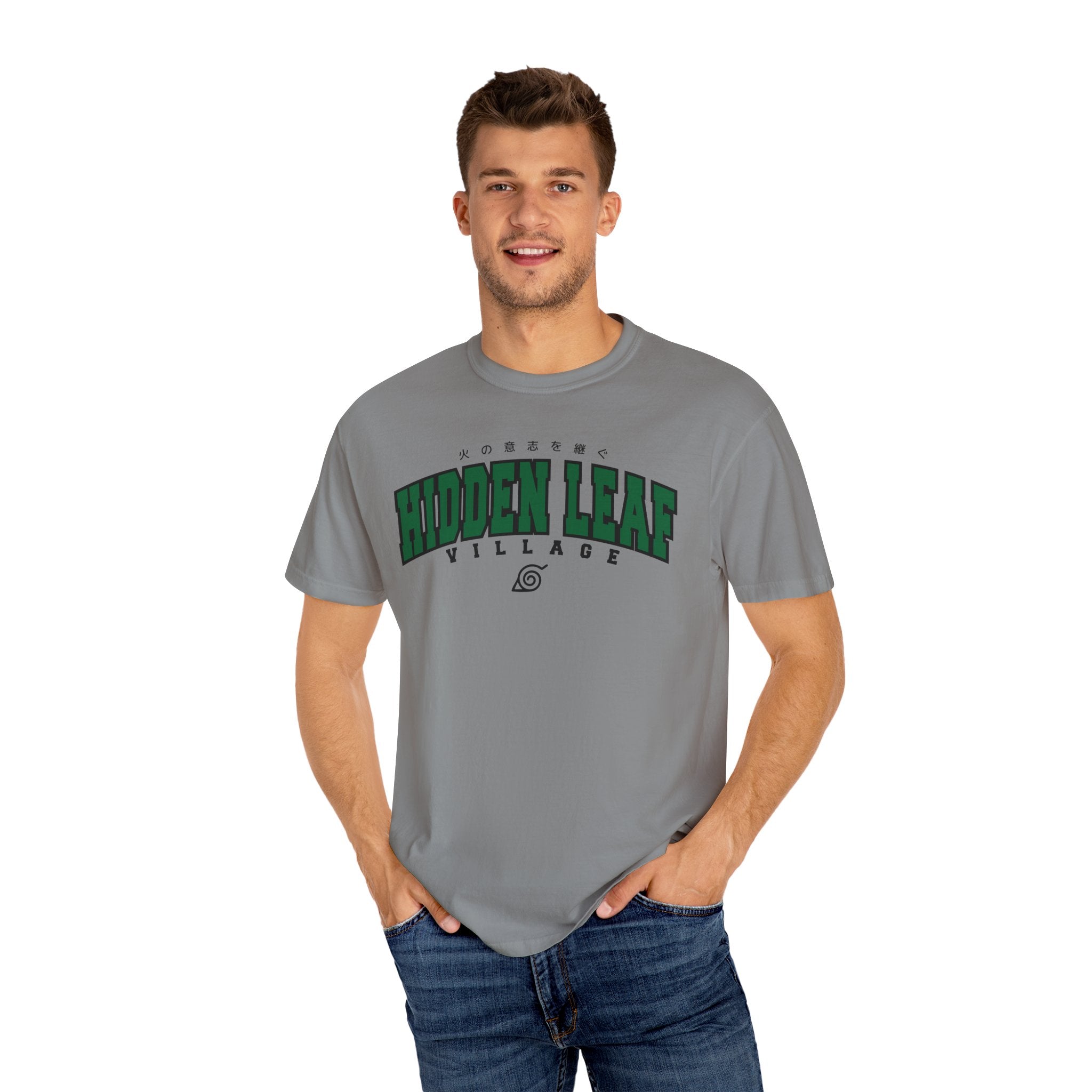 Hidden Leaf Village | Naruto Inspired Collegiate Shirt | Unisex Garment-Dyed T-shirt