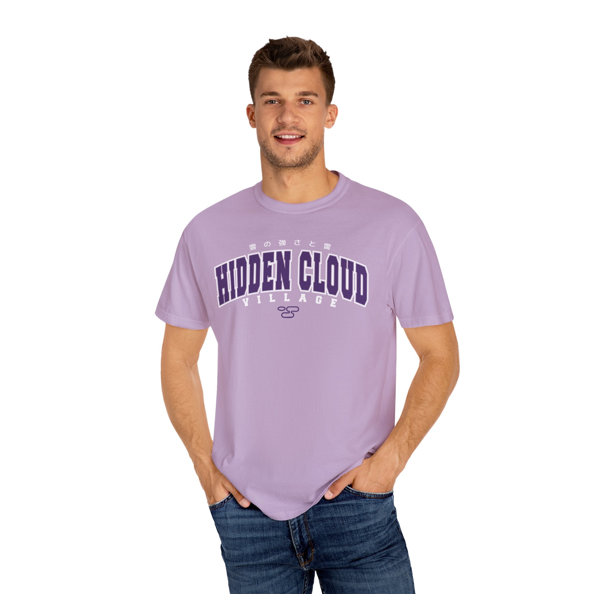 Hidden Cloud Village | Naruto Inspired Collegiate Shirt | Unisex Garment-Dyed T-shirt