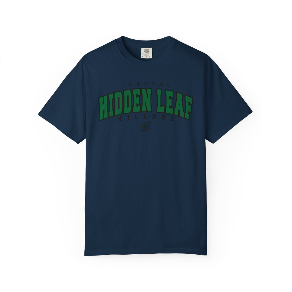 Hidden Leaf Village | Naruto Inspired Collegiate Shirt | Unisex Garment-Dyed T-shirt