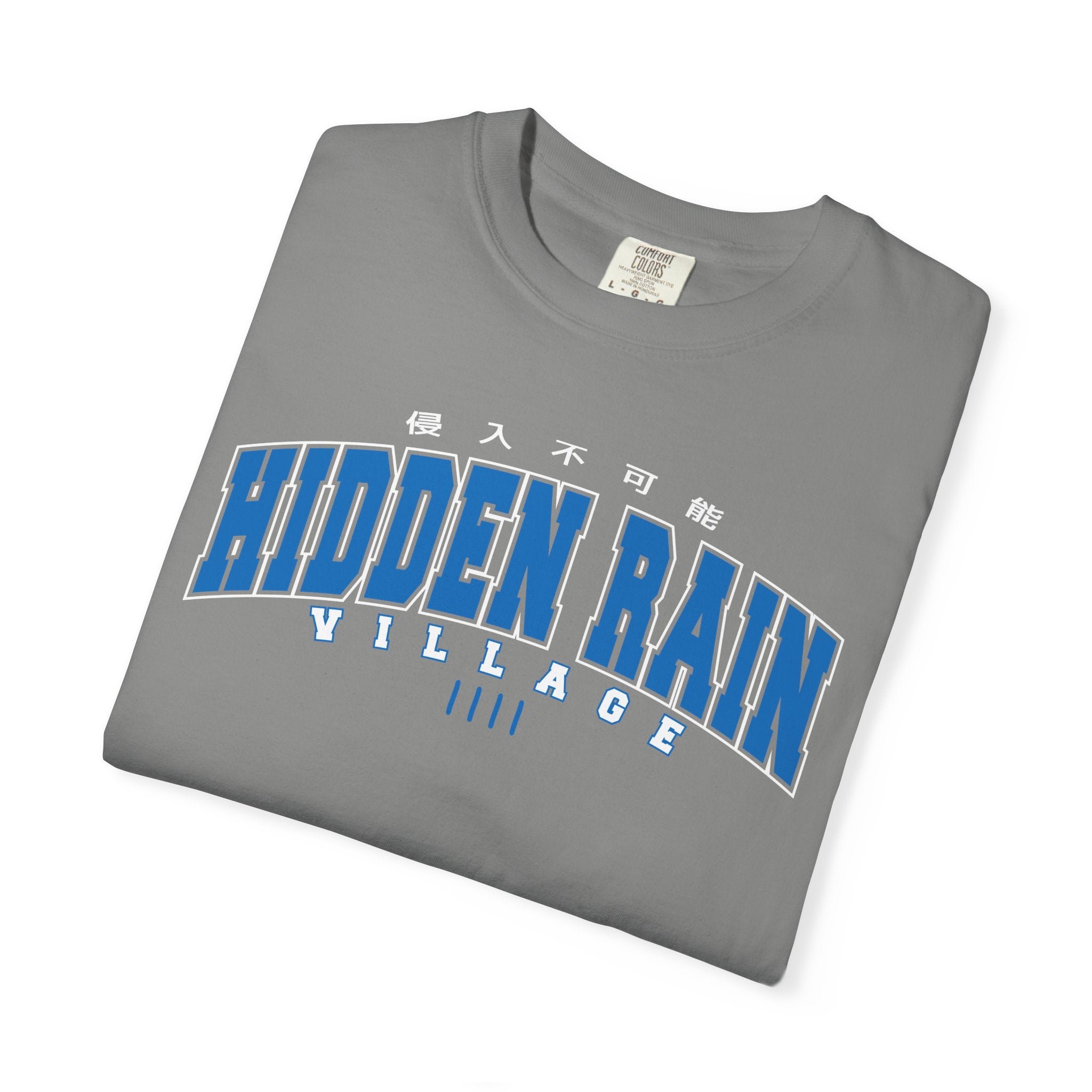 Hidden Rain Village | Naruto Inspired Collegiate Shirt | Unisex Garment-Dyed T-shirt