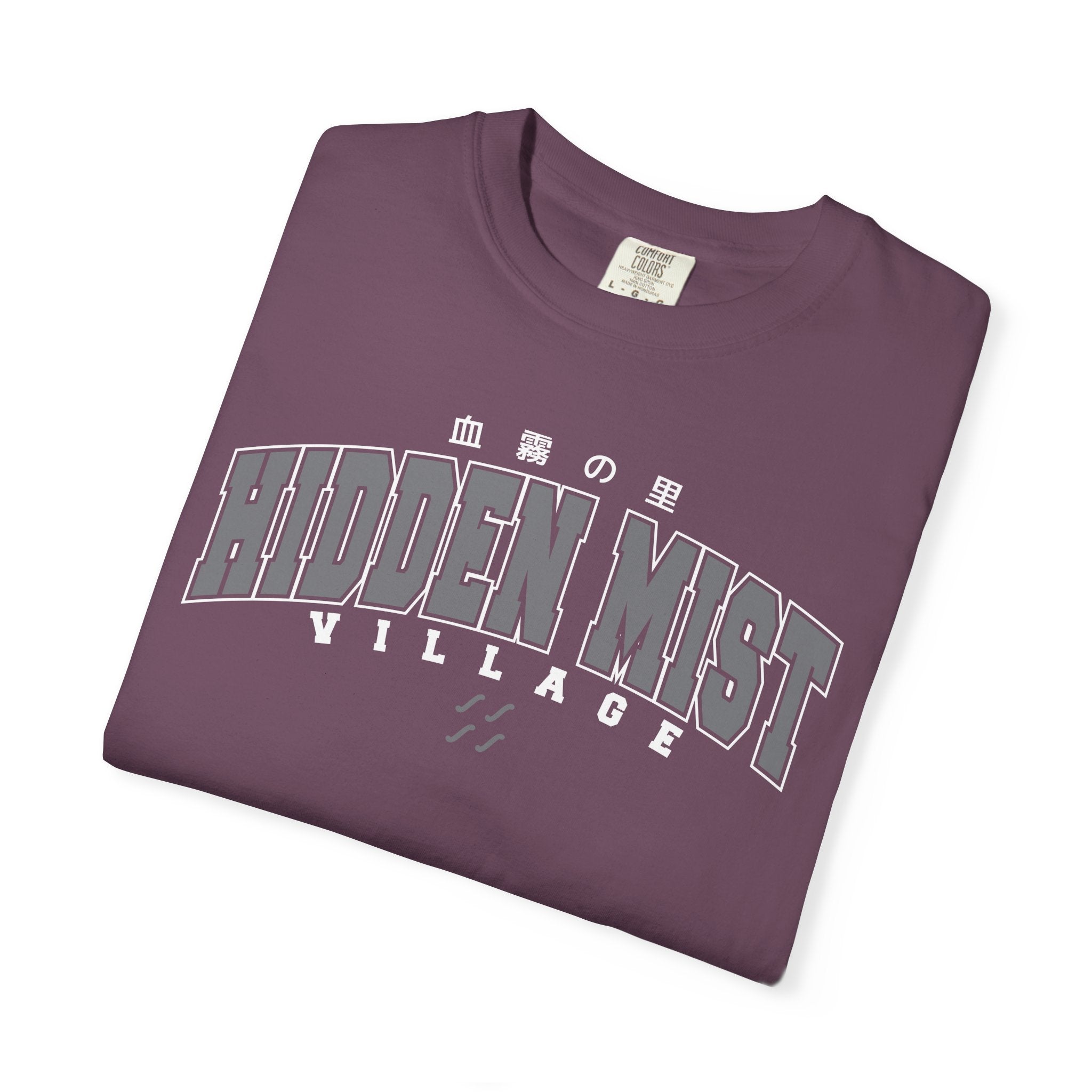 Hidden Mist Village | Naruto Inspired Collegiate Shirt | Unisex Garment-Dyed T-shirt