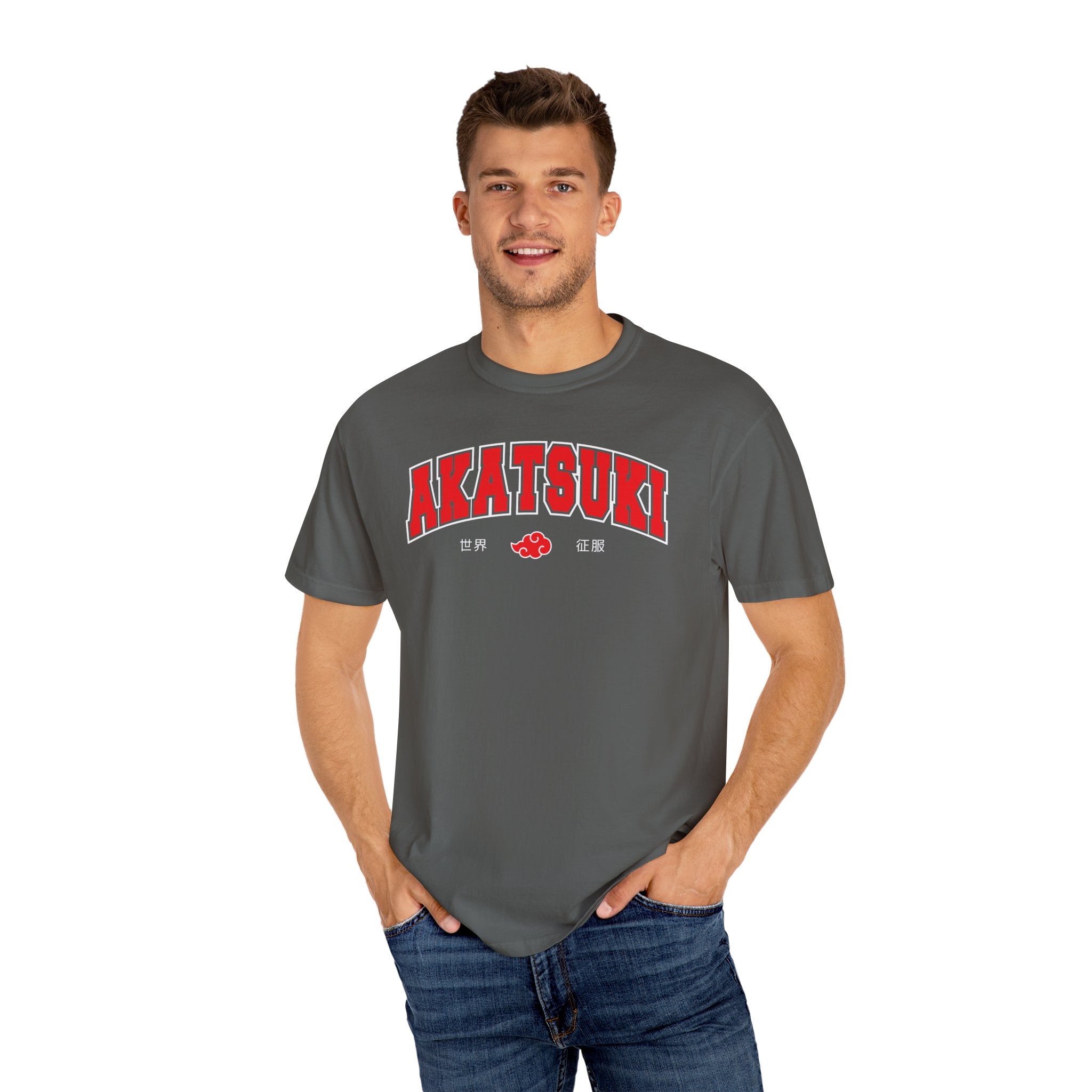 Akatsuki | Naruto Inspired Collegiate Shirt | Unisex Garment-Dyed T-shirt