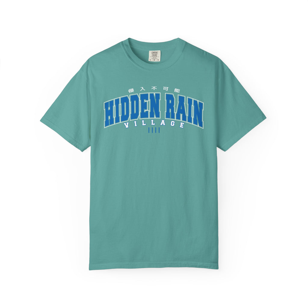Hidden Rain Village | Naruto Inspired Collegiate Shirt | Unisex Garment-Dyed T-shirt