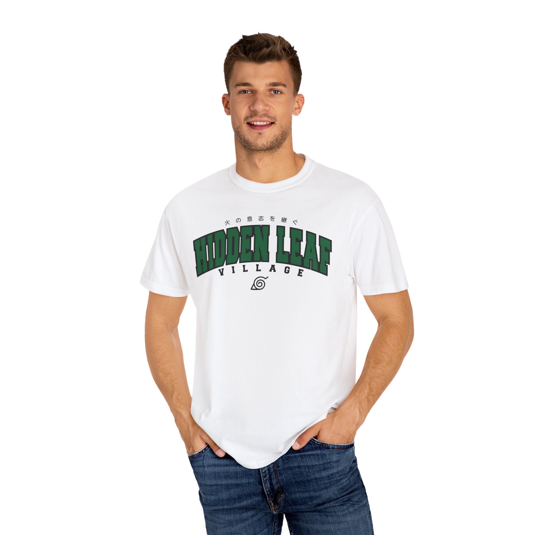Hidden Leaf Village | Naruto Inspired Collegiate Shirt | Unisex Garment-Dyed T-shirt