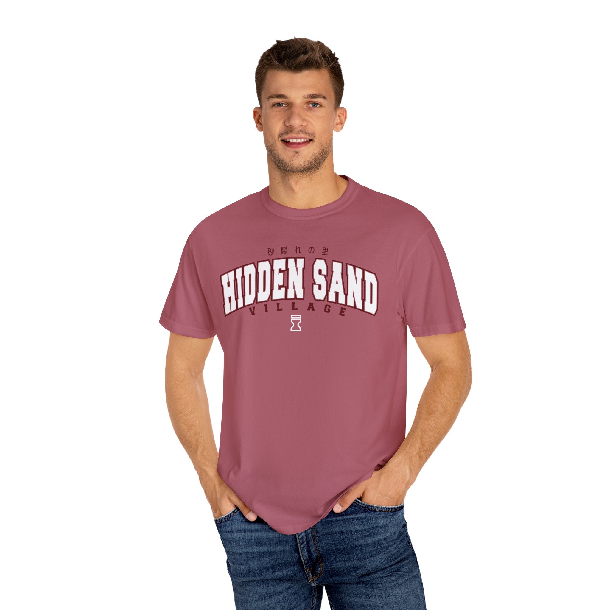 Hidden Sand Village | Naruto Inspired Collegiate Shirt | Unisex Garment-Dyed T-shirt