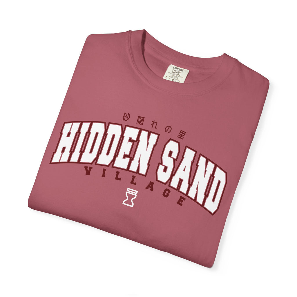 Hidden Sand Village | Naruto Inspired Collegiate Shirt | Unisex Garment-Dyed T-shirt