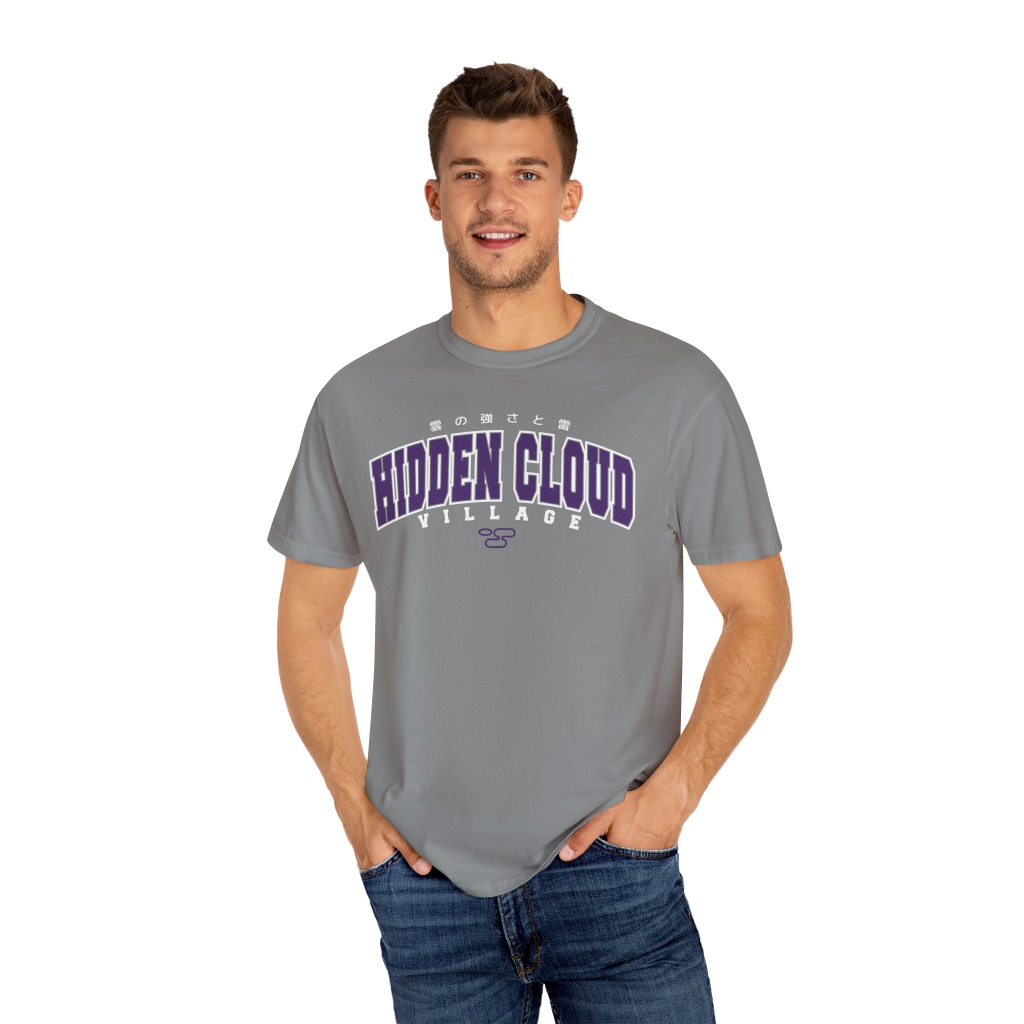 Hidden Cloud Village | Naruto Inspired Collegiate Shirt | Unisex Garment-Dyed T-shirt