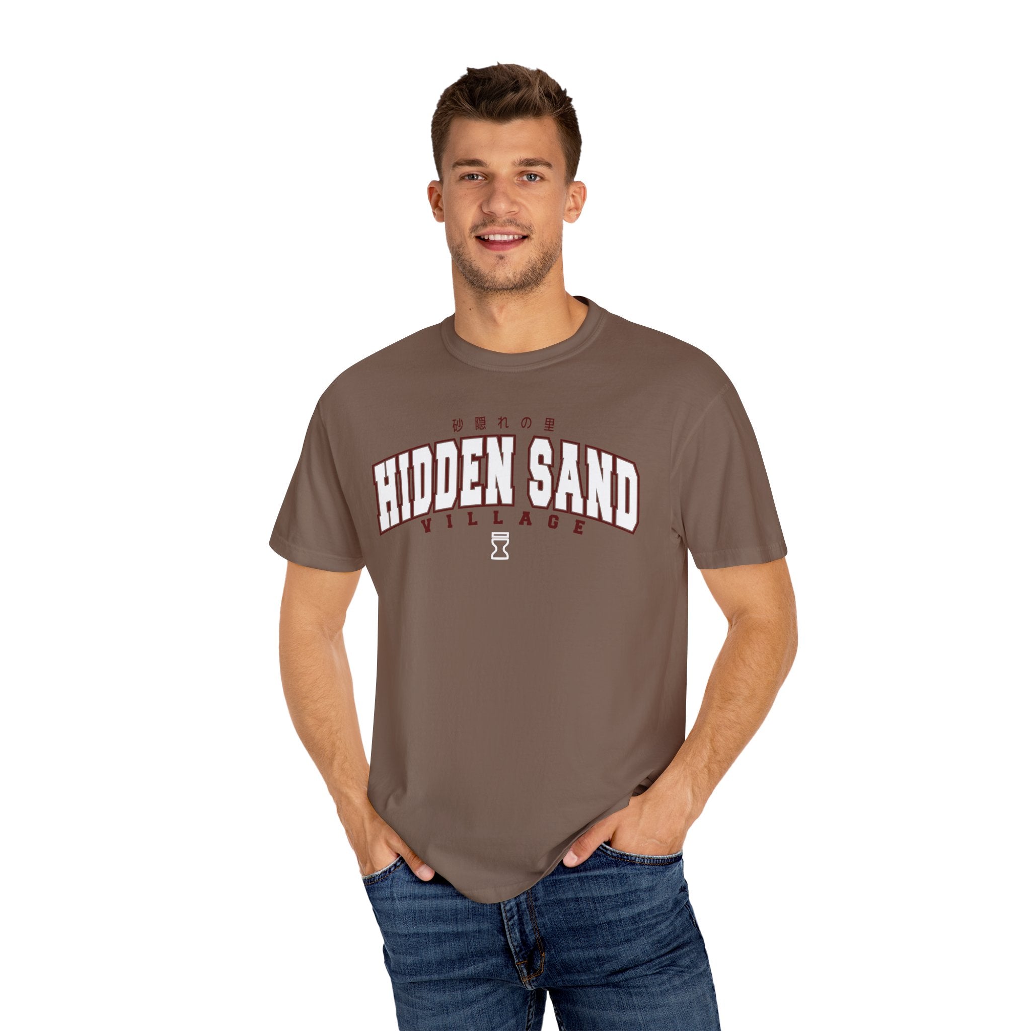 Hidden Sand Village | Naruto Inspired Collegiate Shirt | Unisex Garment-Dyed T-shirt