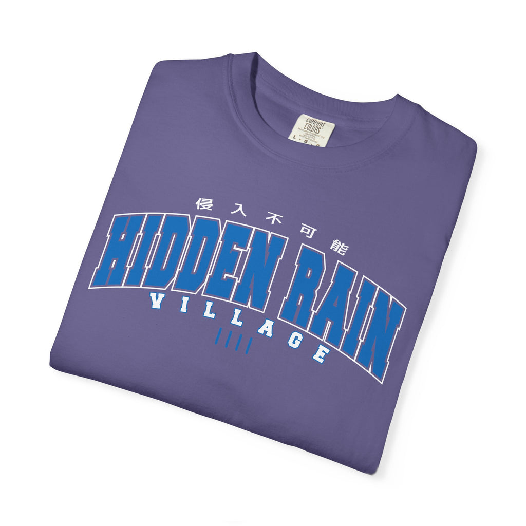 Hidden Rain Village | Naruto Inspired Collegiate Shirt | Unisex Garment-Dyed T-shirt