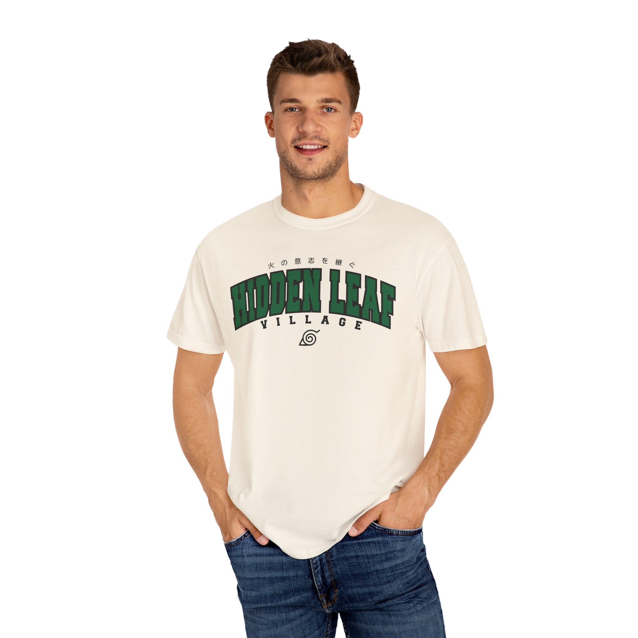 Hidden Leaf Village | Naruto Inspired Collegiate Shirt | Unisex Garment-Dyed T-shirt