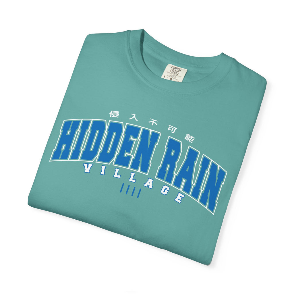 Hidden Rain Village | Naruto Inspired Collegiate Shirt | Unisex Garment-Dyed T-shirt