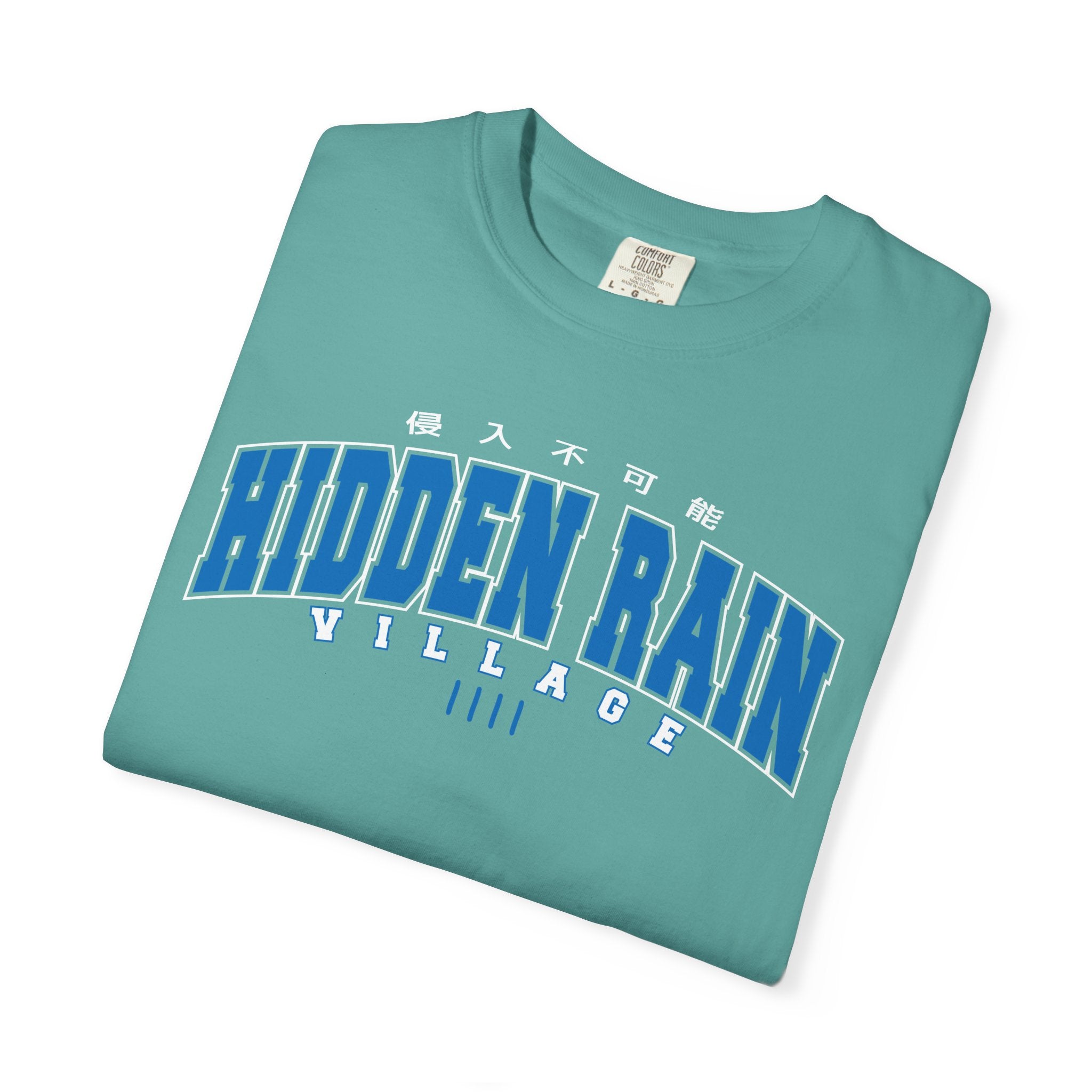 Hidden Rain Village | Naruto Inspired Collegiate Shirt | Unisex Garment-Dyed T-shirt