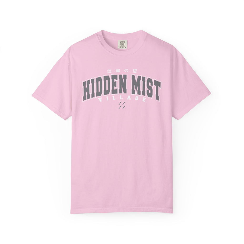 Hidden Mist Village | Naruto Inspired Collegiate Shirt | Unisex Garment-Dyed T-shirt