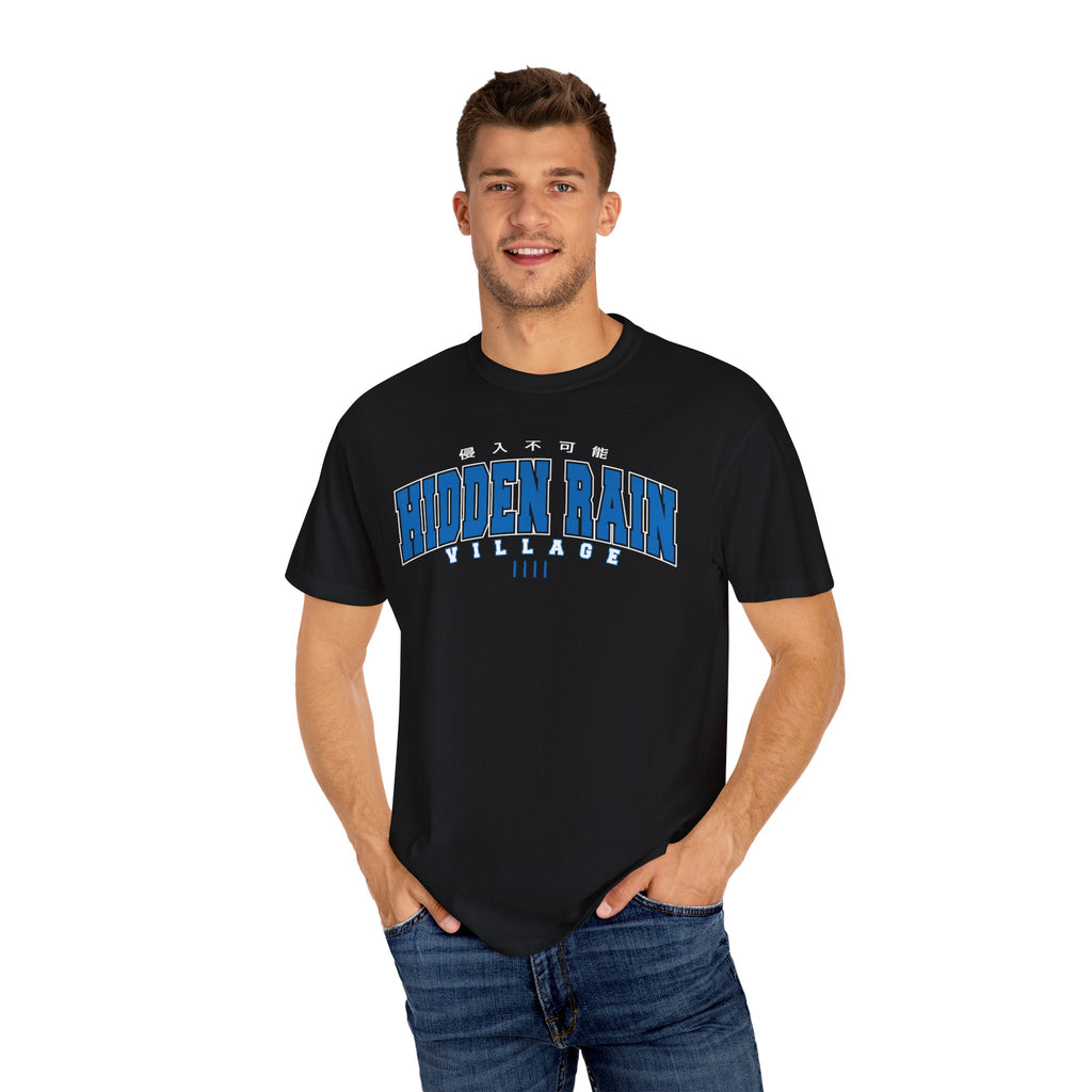Hidden Rain Village | Naruto Inspired Collegiate Shirt | Unisex Garment-Dyed T-shirt