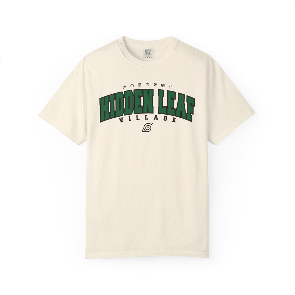 Hidden Leaf Village | Naruto Inspired Collegiate Shirt | Unisex Garment-Dyed T-shirt