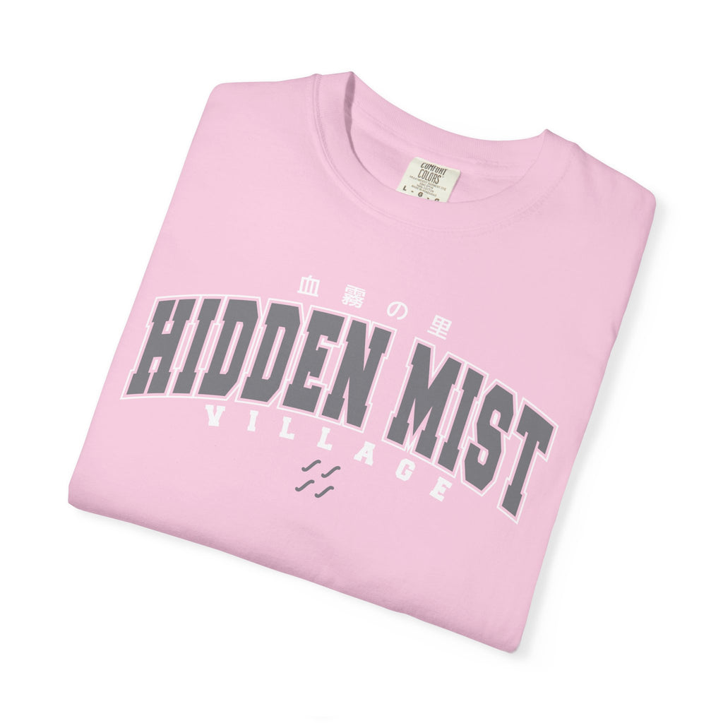 Hidden Mist Village | Naruto Inspired Collegiate Shirt | Unisex Garment-Dyed T-shirt