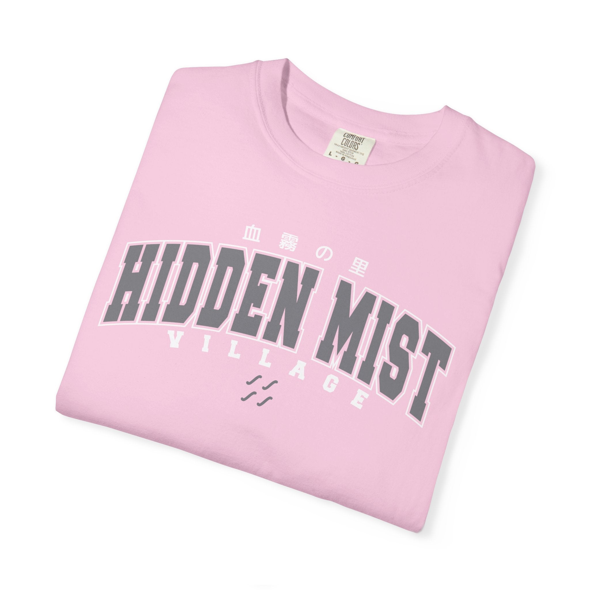 Hidden Mist Village | Naruto Inspired Collegiate Shirt | Unisex Garment-Dyed T-shirt