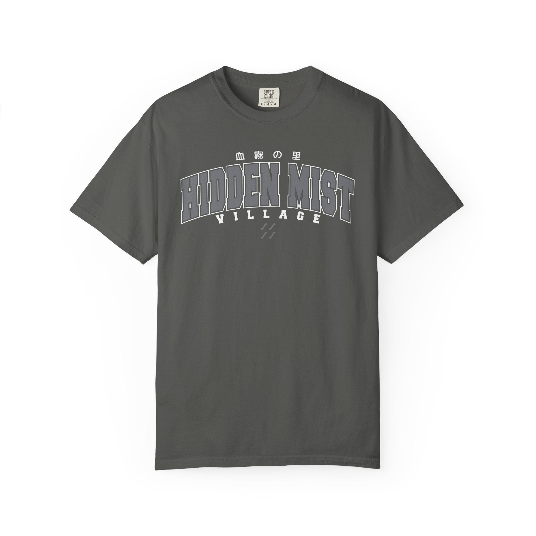 Hidden Mist Village | Naruto Inspired Collegiate Shirt | Unisex Garment-Dyed T-shirt