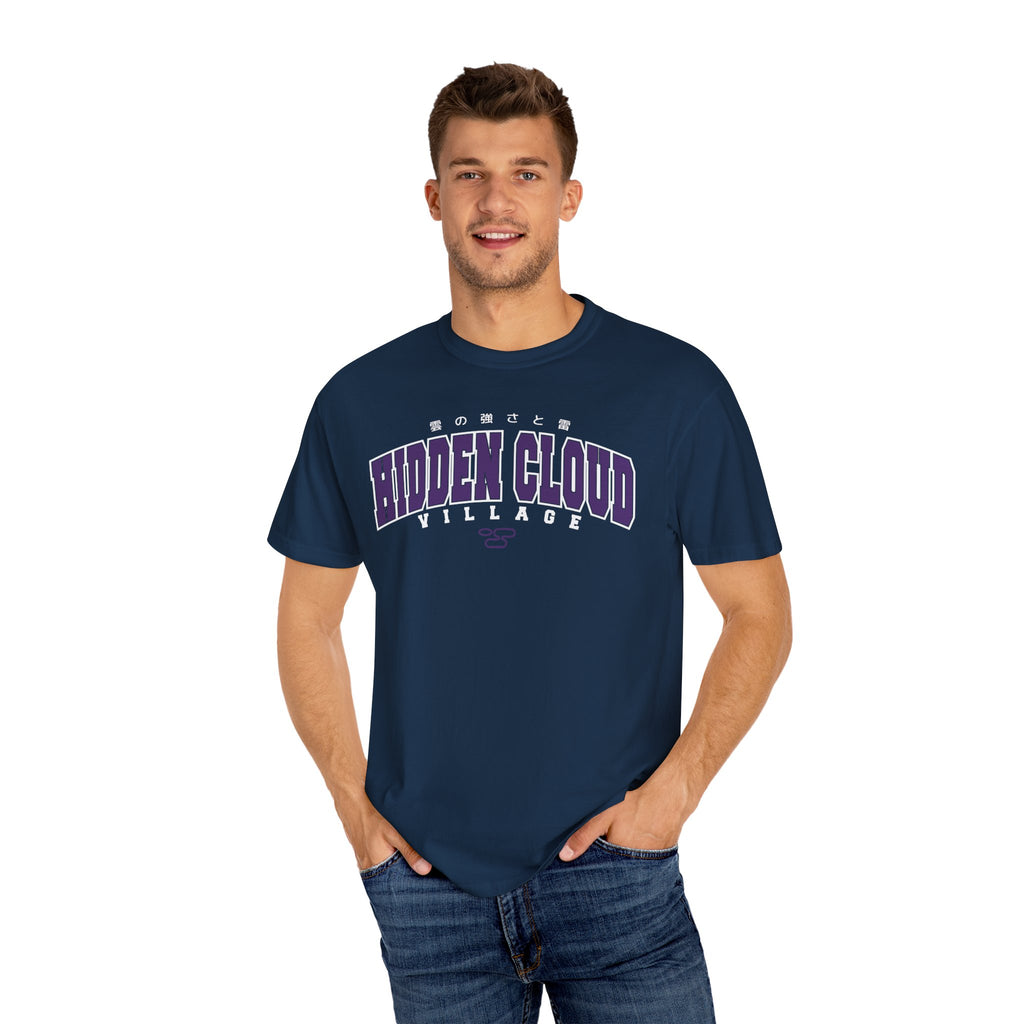 Hidden Cloud Village | Naruto Inspired Collegiate Shirt | Unisex Garment-Dyed T-shirt