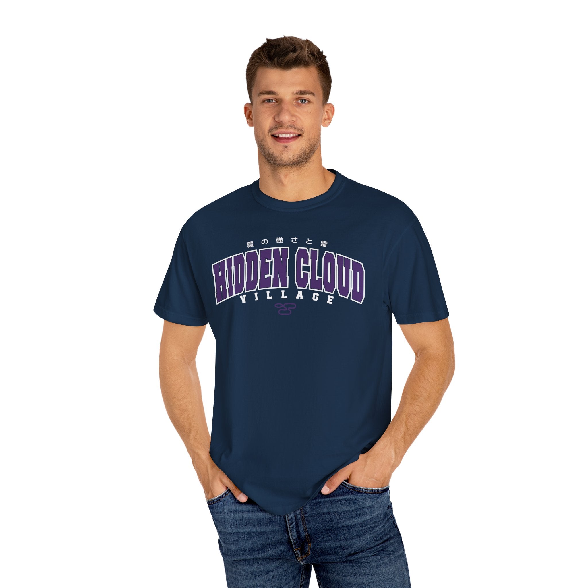 Hidden Cloud Village | Naruto Inspired Collegiate Shirt | Unisex Garment-Dyed T-shirt